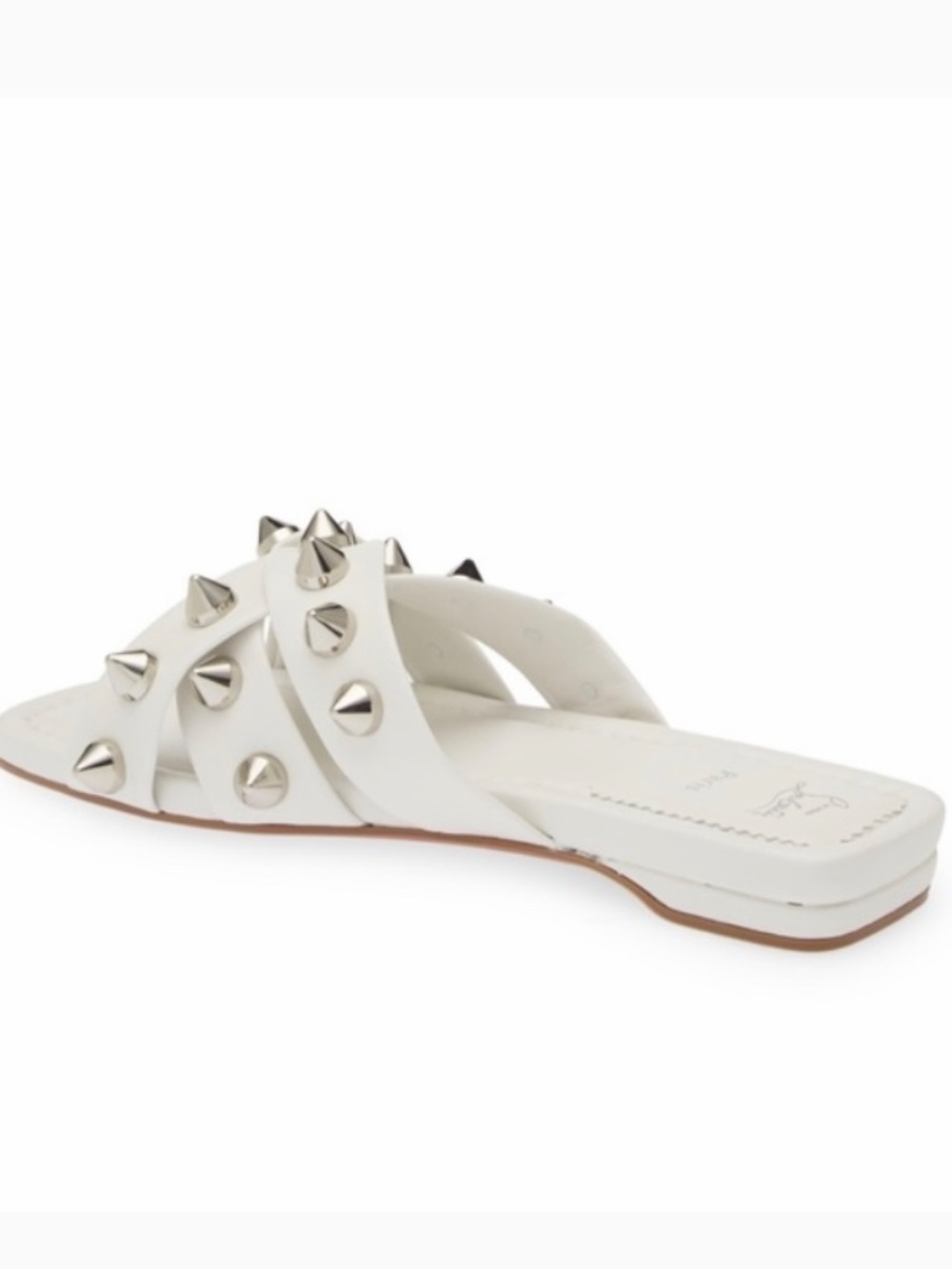 Christian Louboutin White Miss Spika Slide Sandals Size 8 - Picture 3 of 11